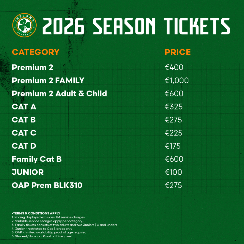 Price freeze announced as 2026 Men's Season Ticket package goes on sale
